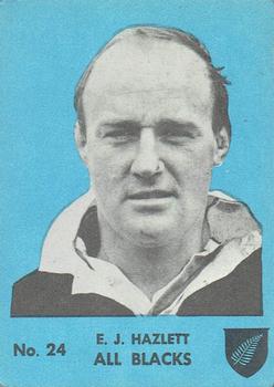 1968 Playtime Rugby Gum Famous Rugby Players - Blue #24 Jack Hazlett Front